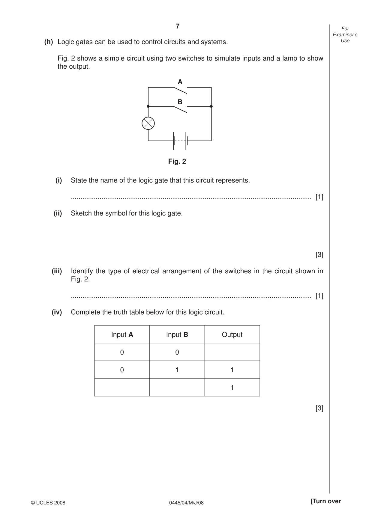 Cambridge IGCSE Design and Technology 0445 2008 May/June Paper 4 · Variant 1 question paper, page 7 of 16