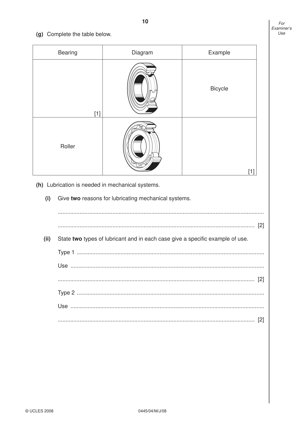 Cambridge IGCSE Design and Technology 0445 2008 May/June Paper 4 · Variant 1 question paper, page 10 of 16
