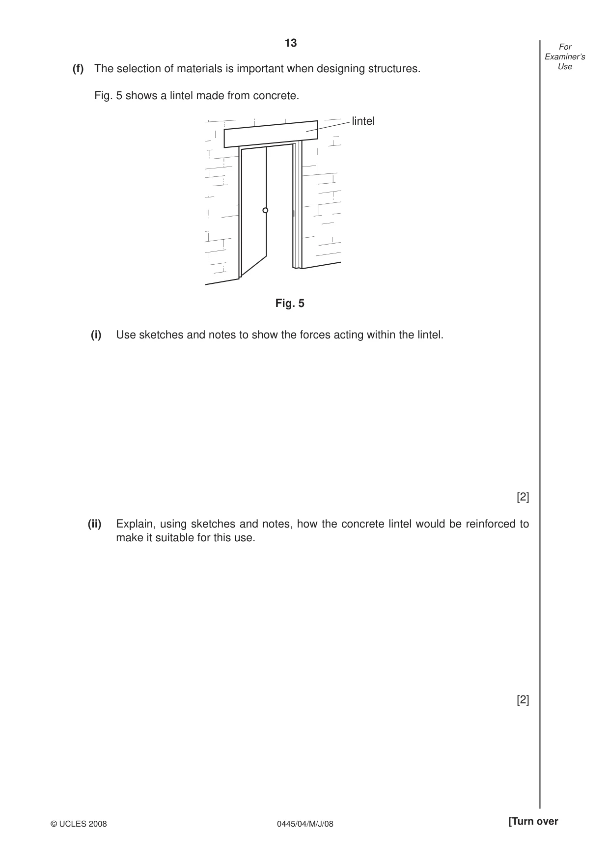 Cambridge IGCSE Design and Technology 0445 2008 May/June Paper 4 · Variant 1 question paper, page 13 of 16