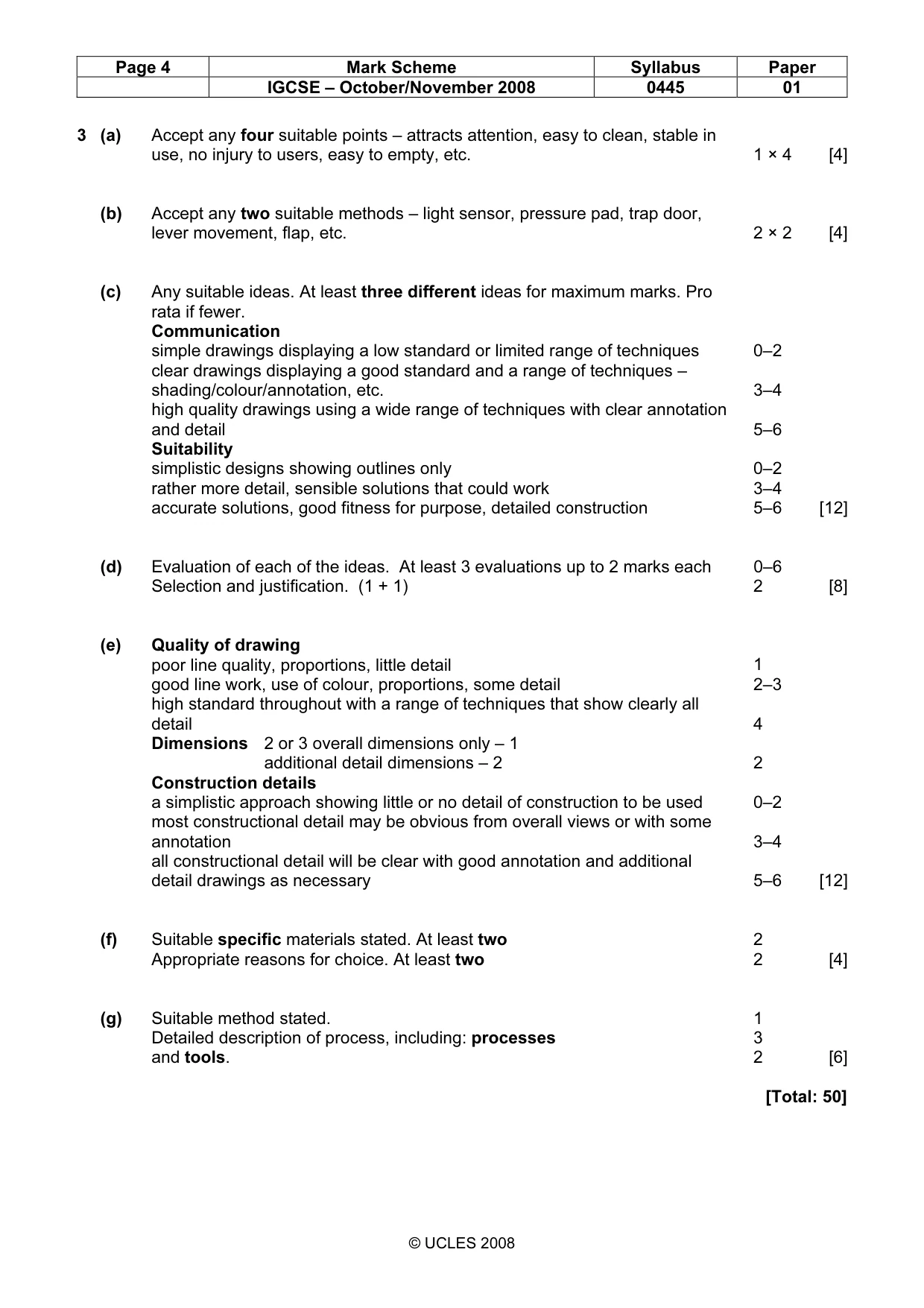 Mark scheme, page 4 of 4