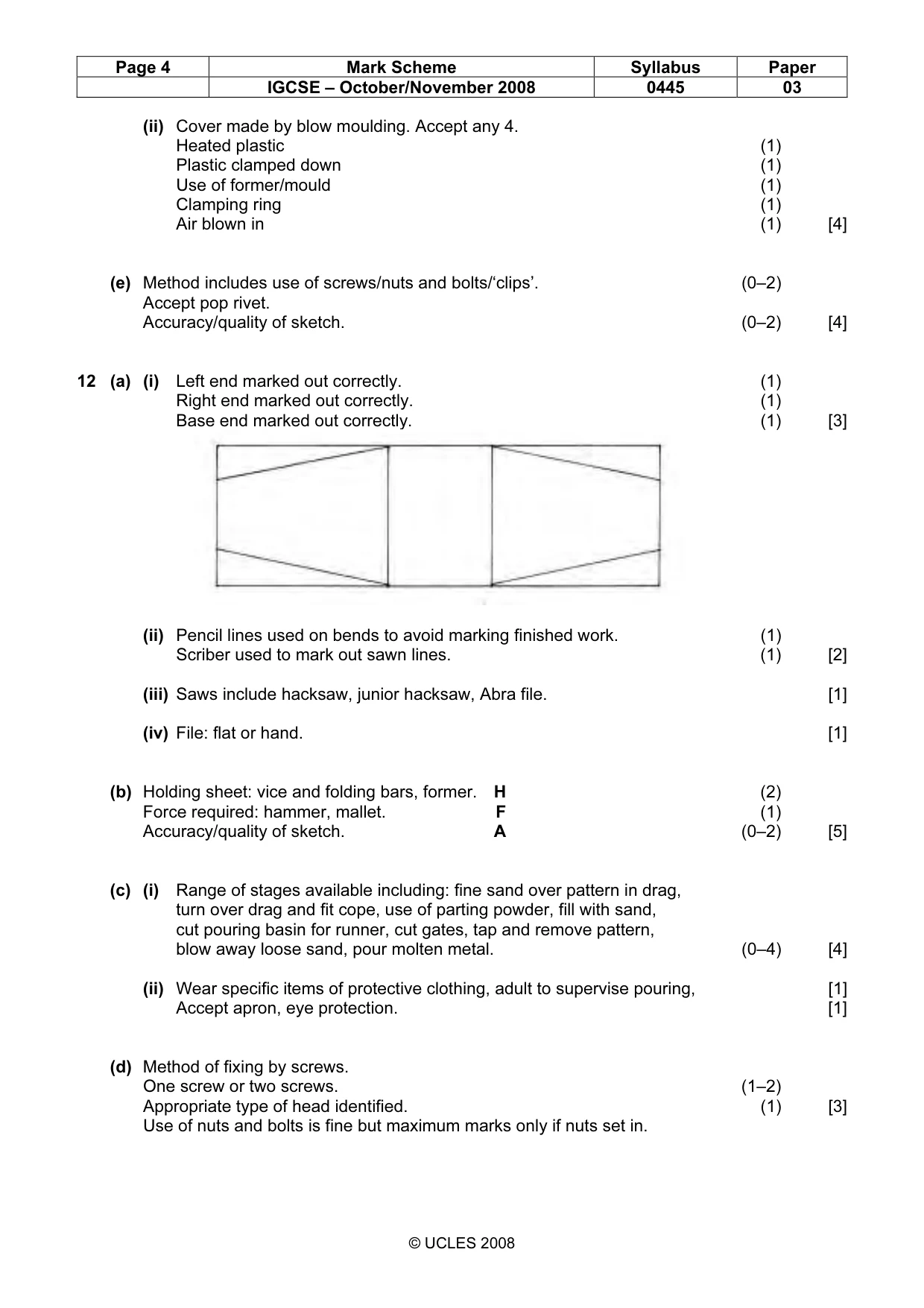 Mark scheme, page 4 of 5