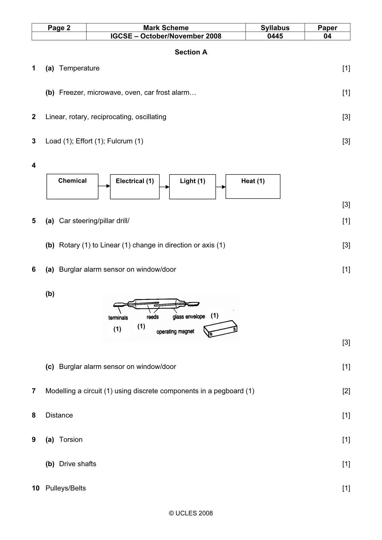 Mark scheme, page 2 of 6