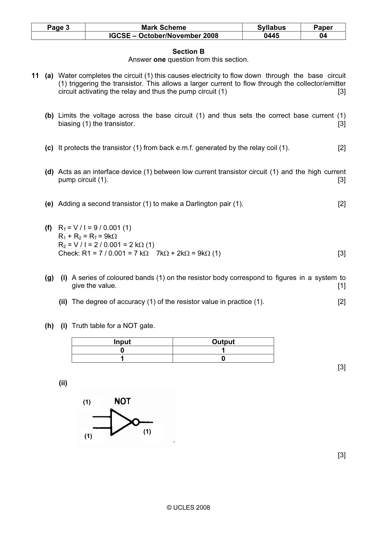 Mark scheme, page 3 of 6