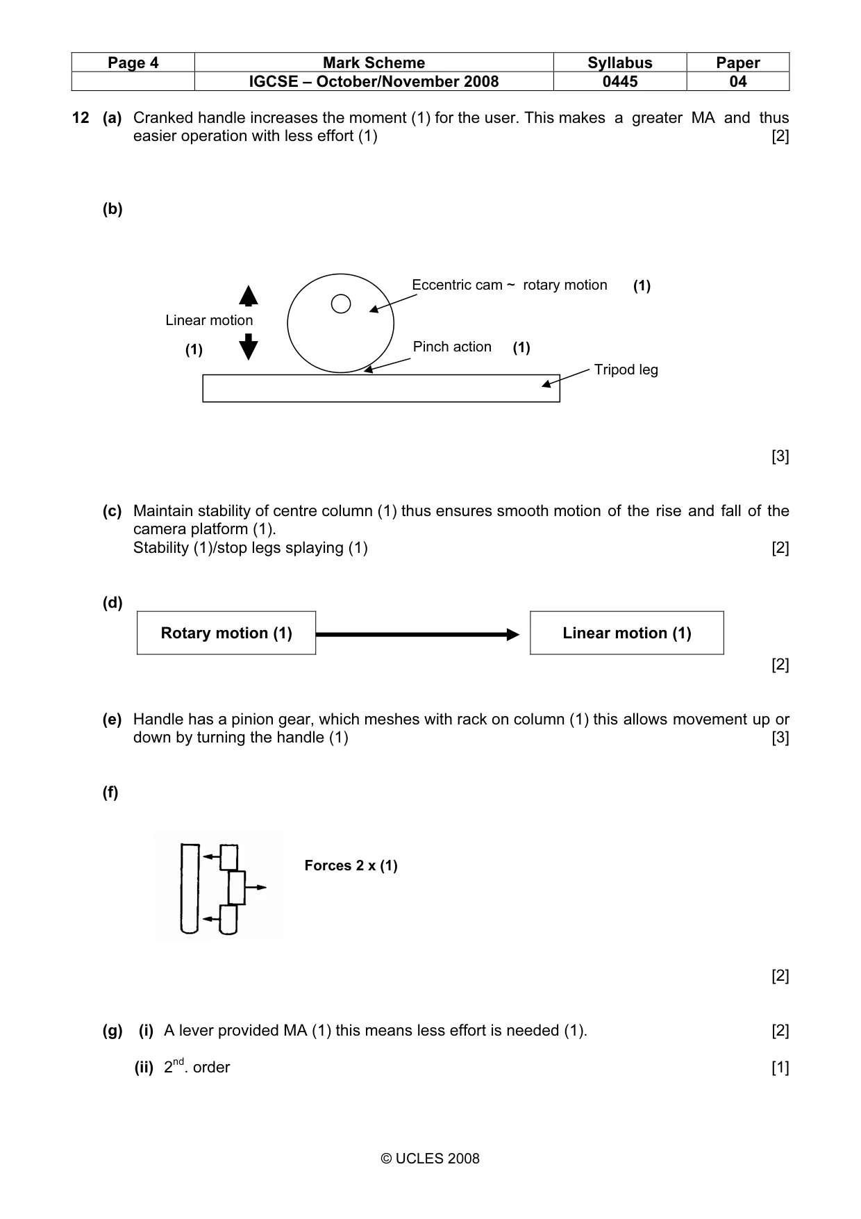 Mark scheme, page 4 of 6