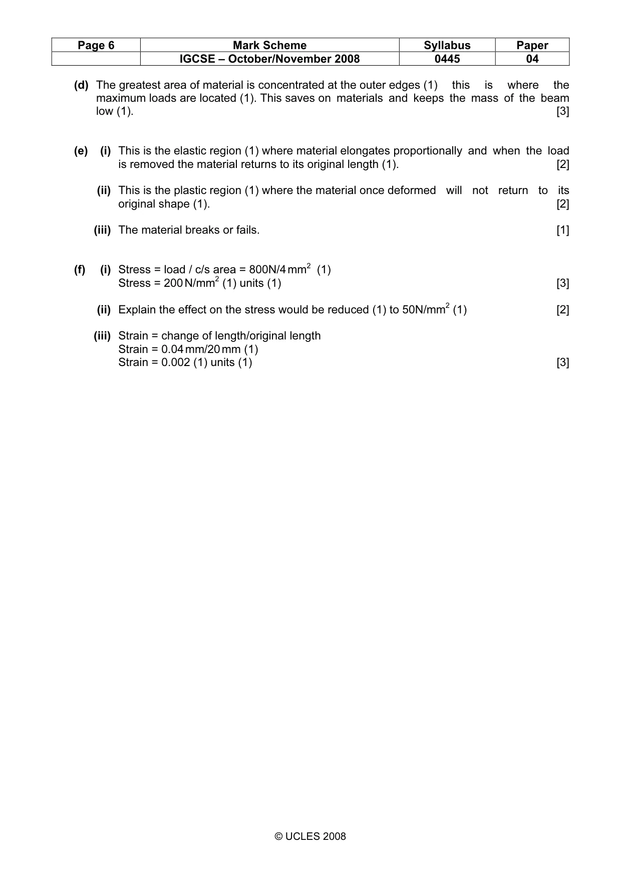 Mark scheme, page 6 of 6