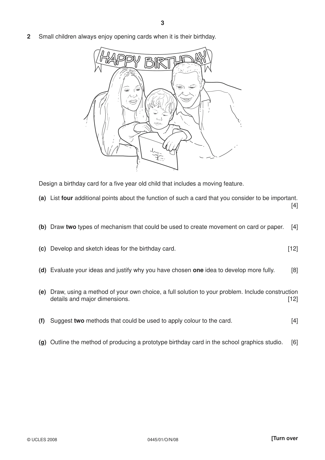 Cambridge IGCSE Design and Technology 0445 2008 Oct/Nov Paper 1 · Variant 1 question paper, page 3 of 4