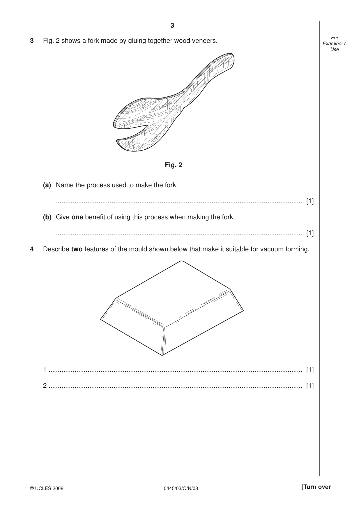 Cambridge IGCSE Design and Technology 0445 2008 Oct/Nov Paper 3 · Variant 1 question paper, page 3 of 16