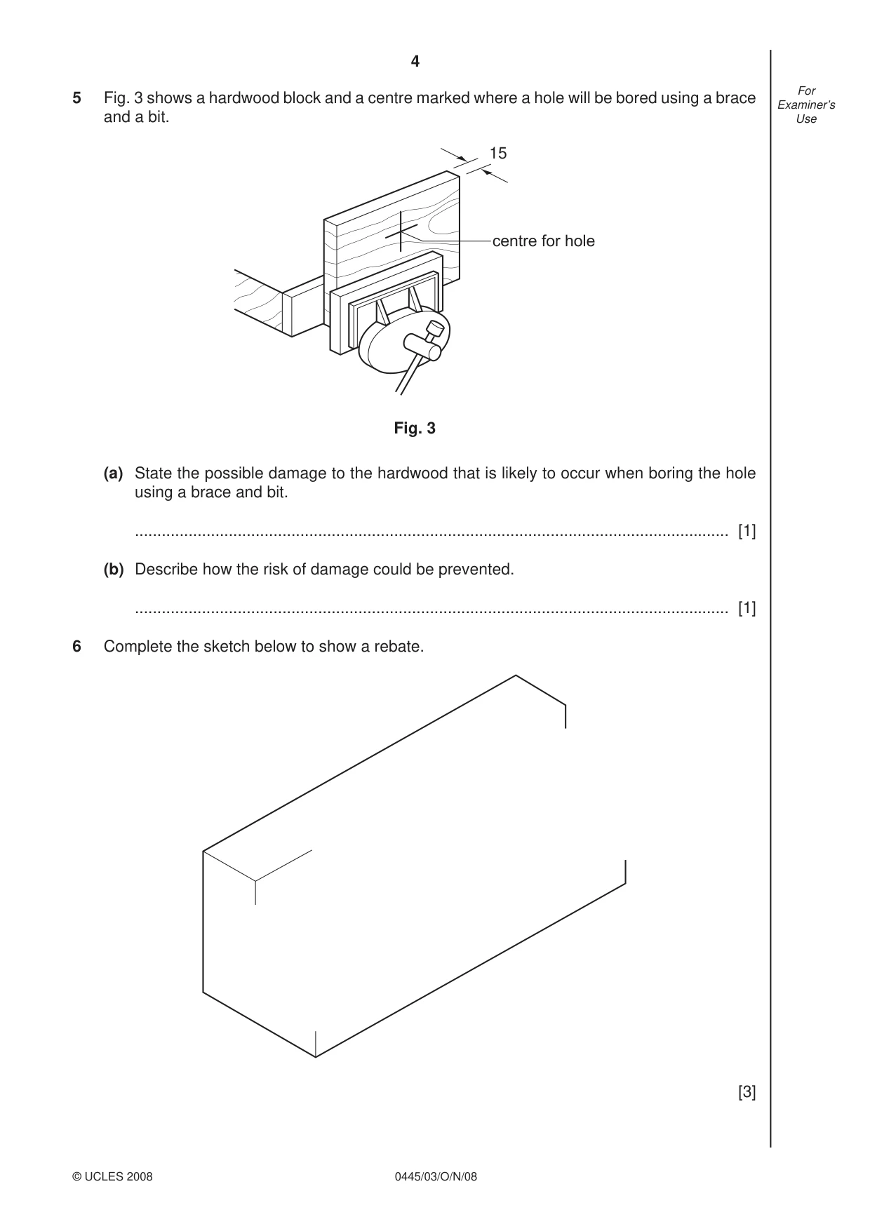 Cambridge IGCSE Design and Technology 0445 2008 Oct/Nov Paper 3 · Variant 1 question paper, page 4 of 16