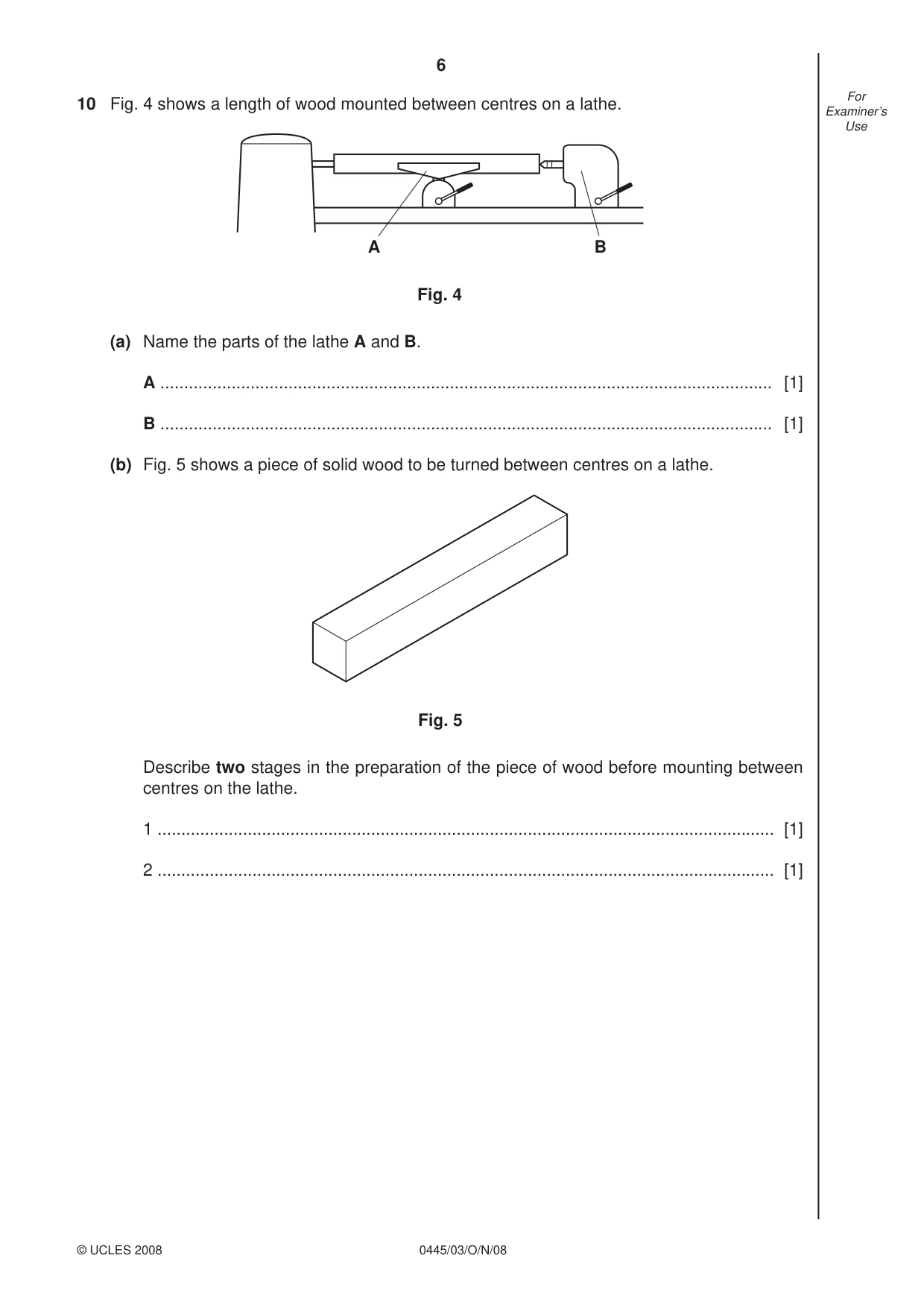 Cambridge IGCSE Design and Technology 0445 2008 Oct/Nov Paper 3 · Variant 1 question paper, page 6 of 16