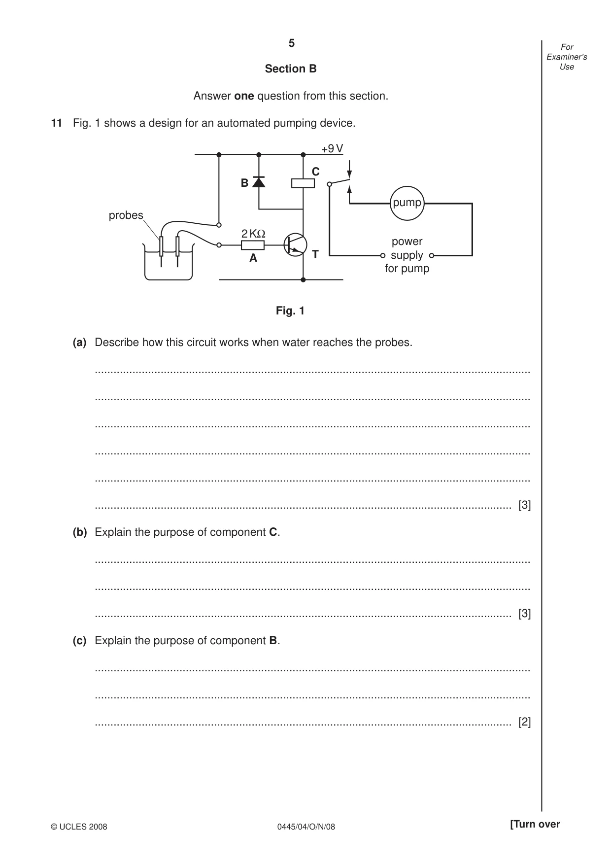 Cambridge IGCSE Design and Technology 0445 2008 Oct/Nov Paper 4 · Variant 1 question paper, page 5 of 16