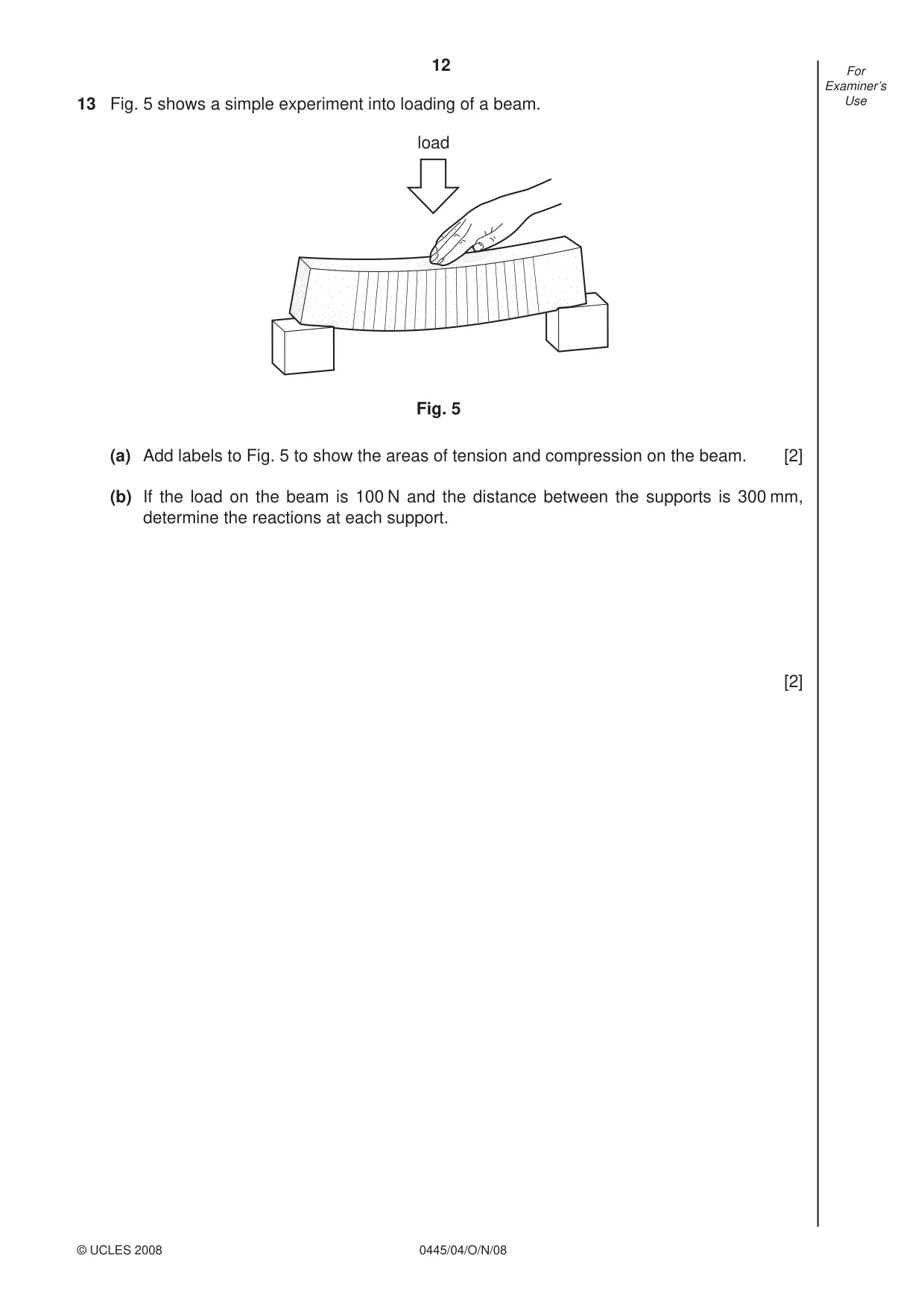 Cambridge IGCSE Design and Technology 0445 2008 Oct/Nov Paper 4 · Variant 1 question paper, page 12 of 16