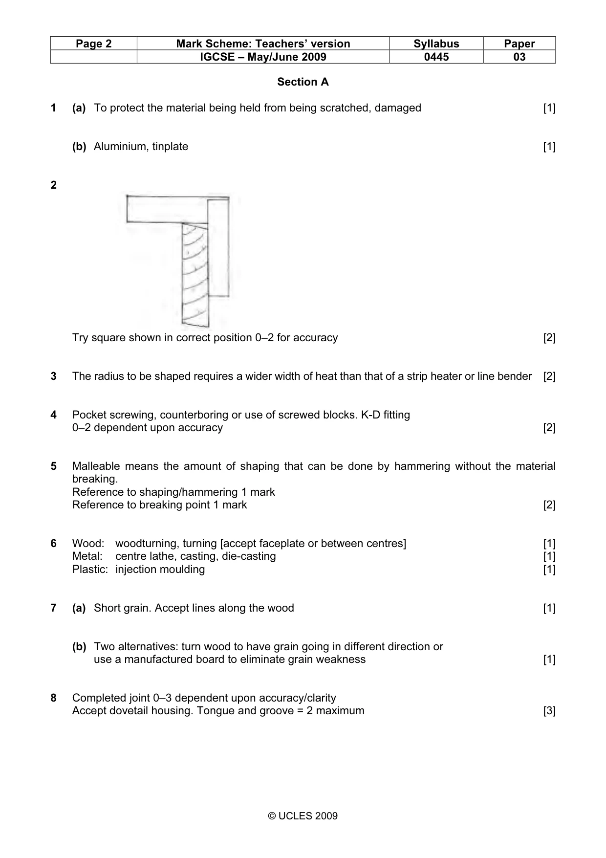 Mark scheme, page 2 of 6