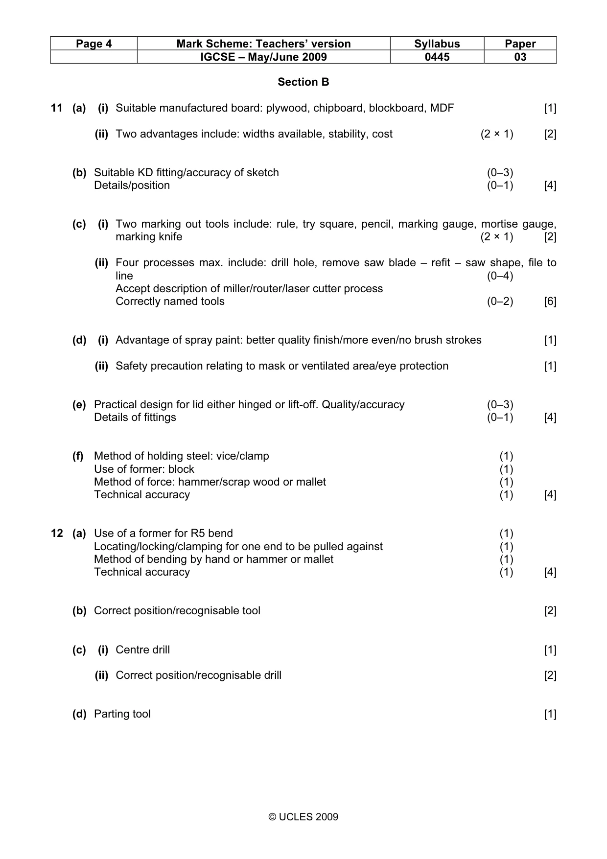 Mark scheme, page 4 of 6