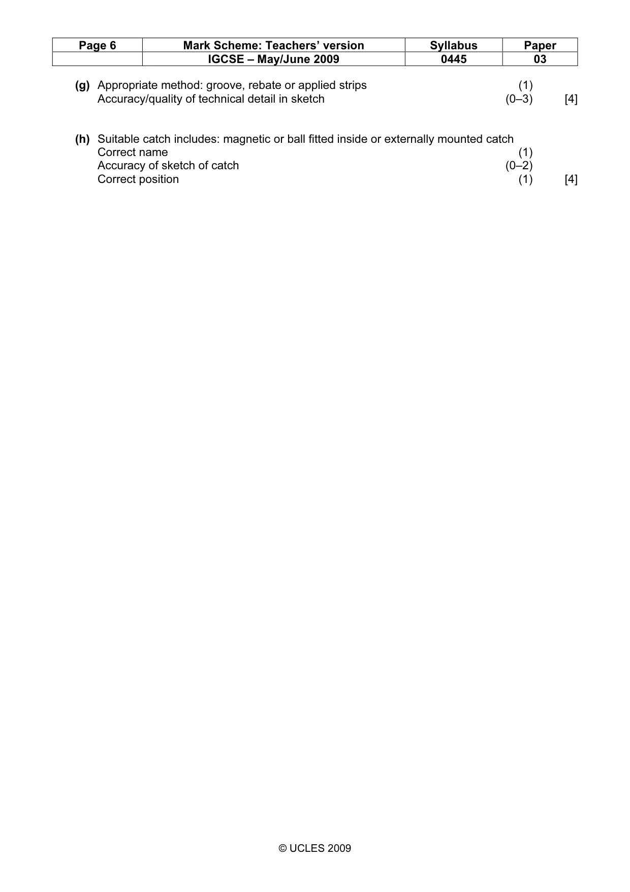 Mark scheme, page 6 of 6