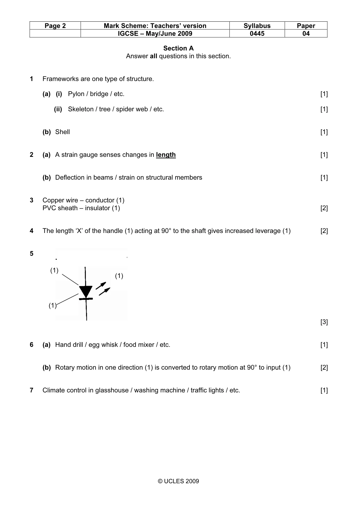 Mark scheme, page 2 of 6