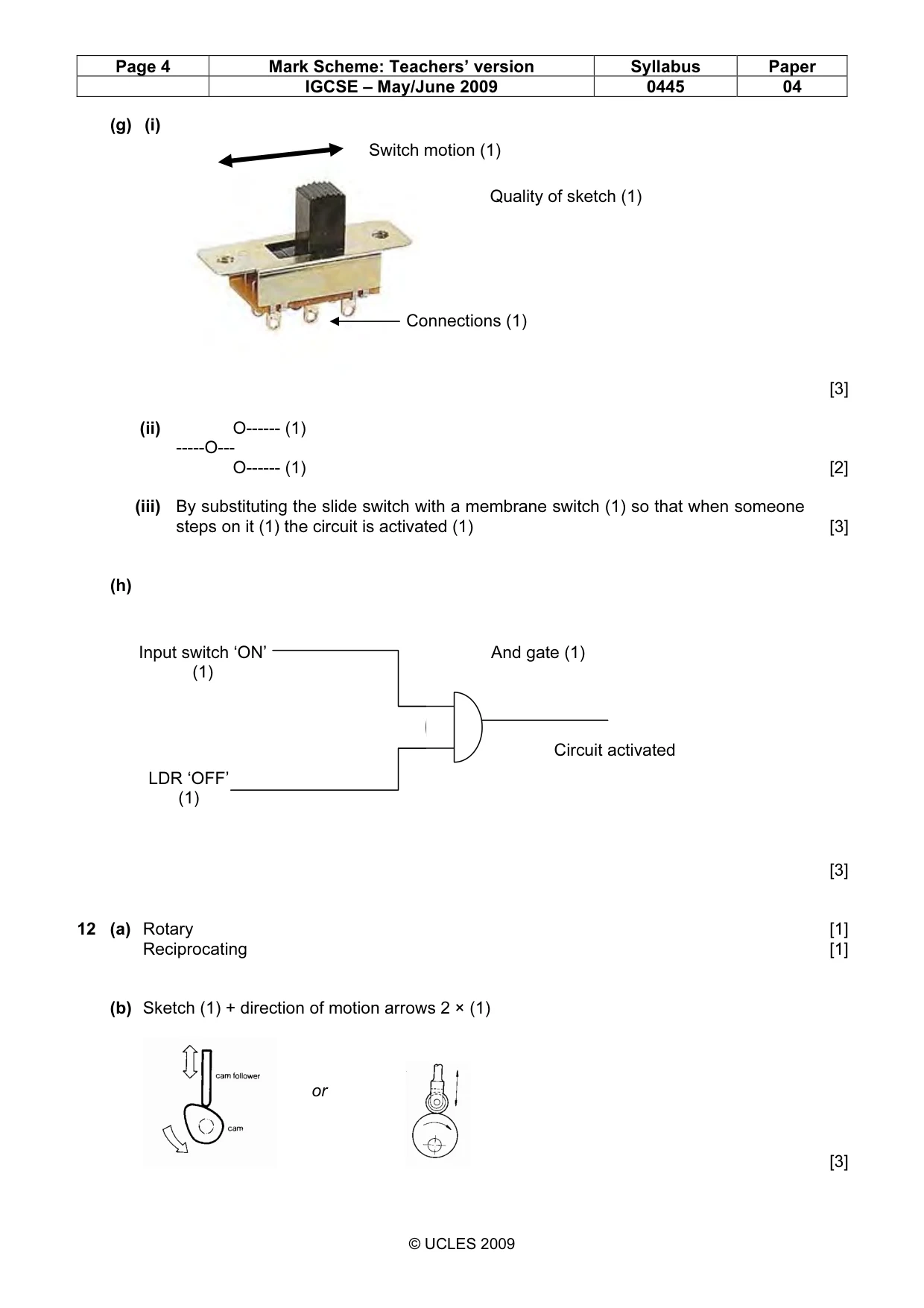 Mark scheme, page 4 of 6