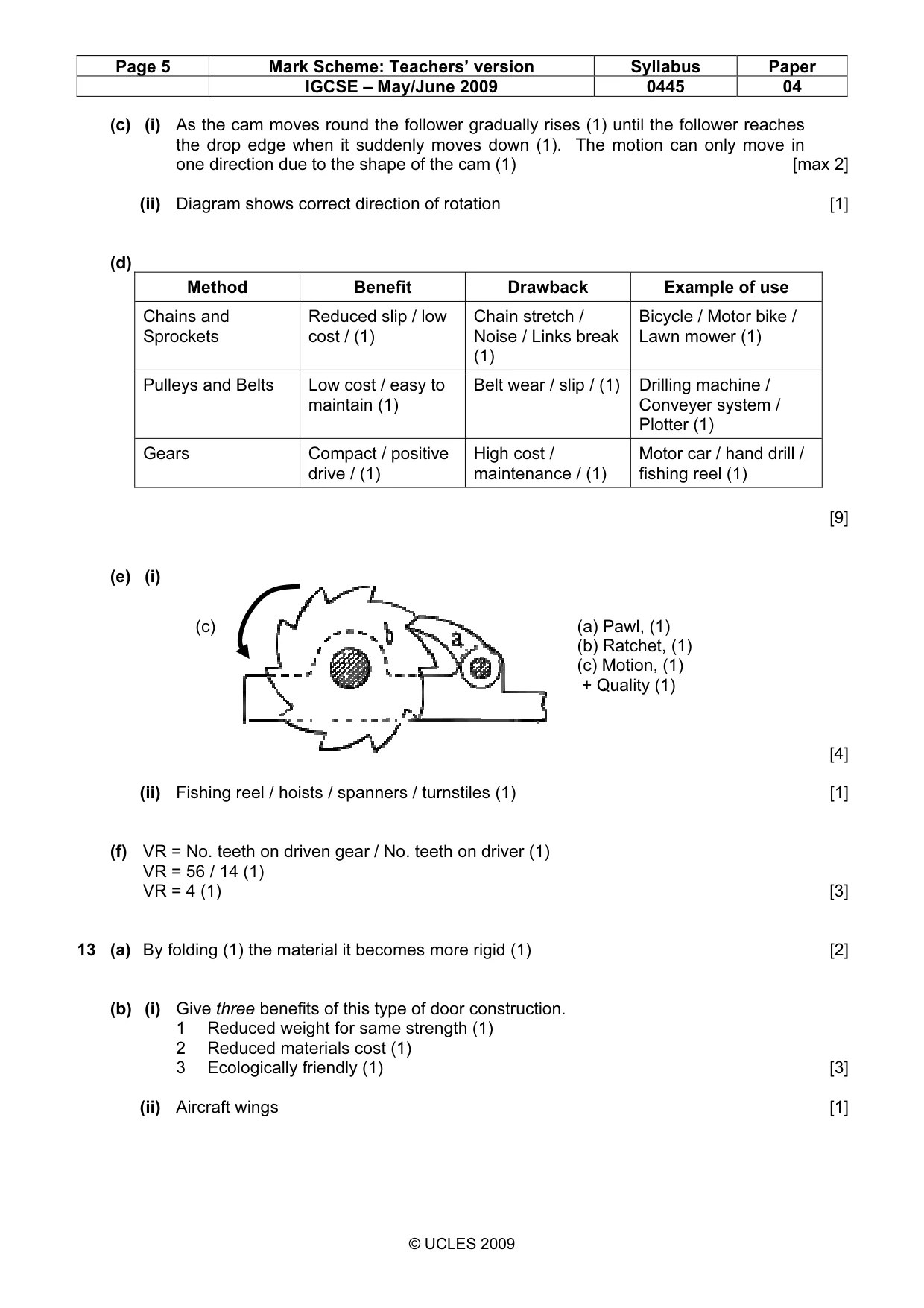 Mark scheme, page 5 of 6