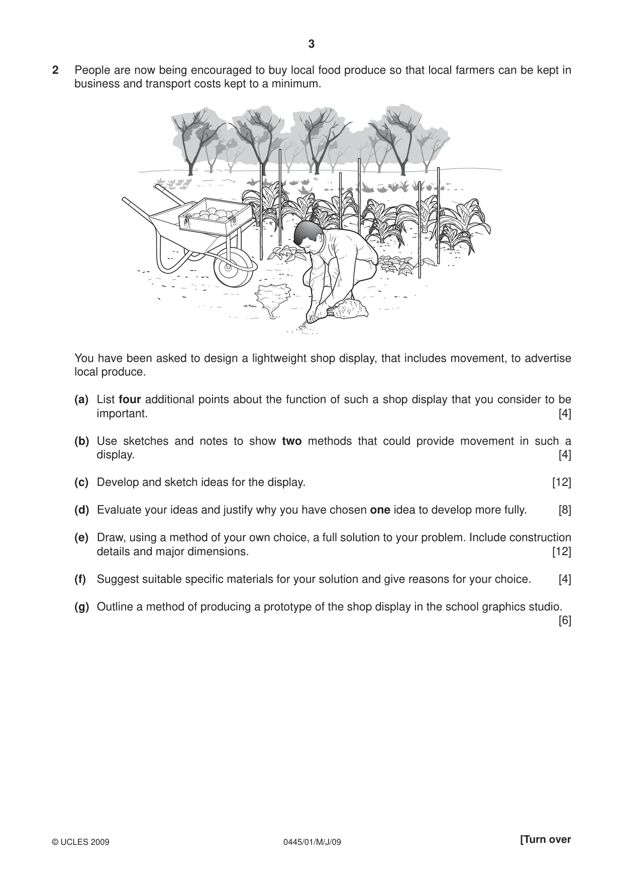 Cambridge IGCSE Design and Technology 0445 2009 May/June Paper 1 · Variant 1 question paper, page 3 of 4