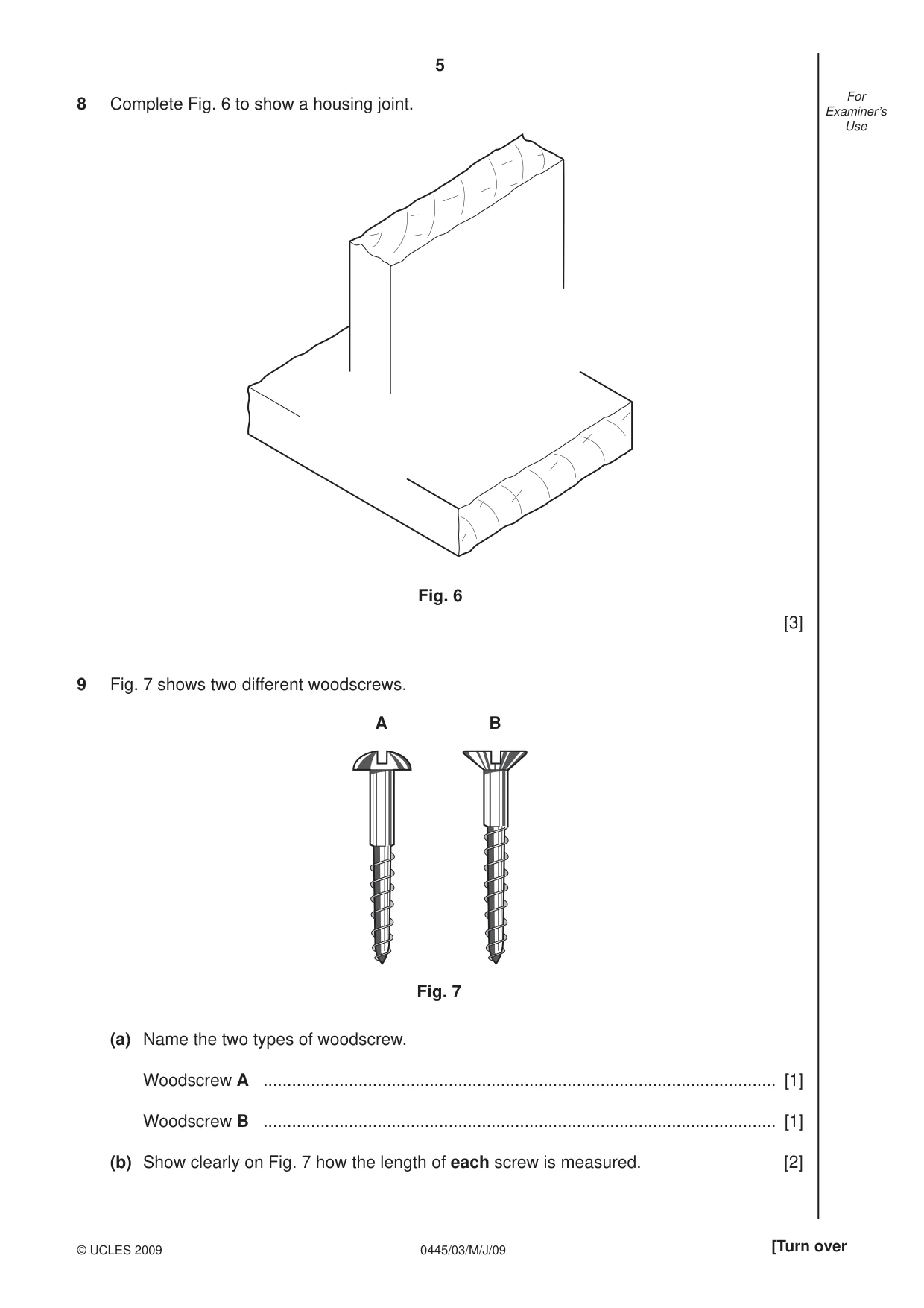 Cambridge IGCSE Design and Technology 0445 2009 May/June Paper 3 · Variant 1 question paper, page 5 of 20
