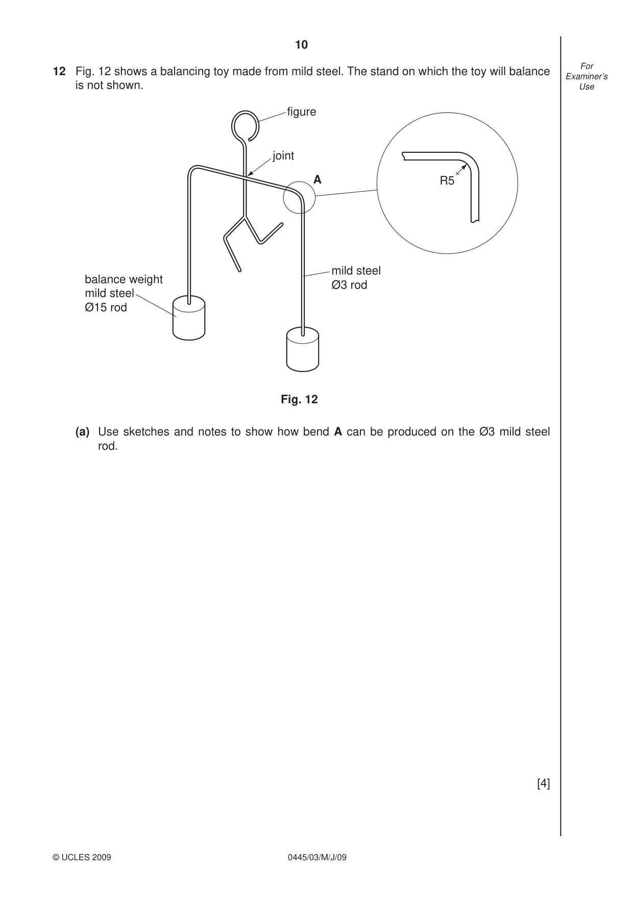 Cambridge IGCSE Design and Technology 0445 2009 May/June Paper 3 · Variant 1 question paper, page 10 of 20