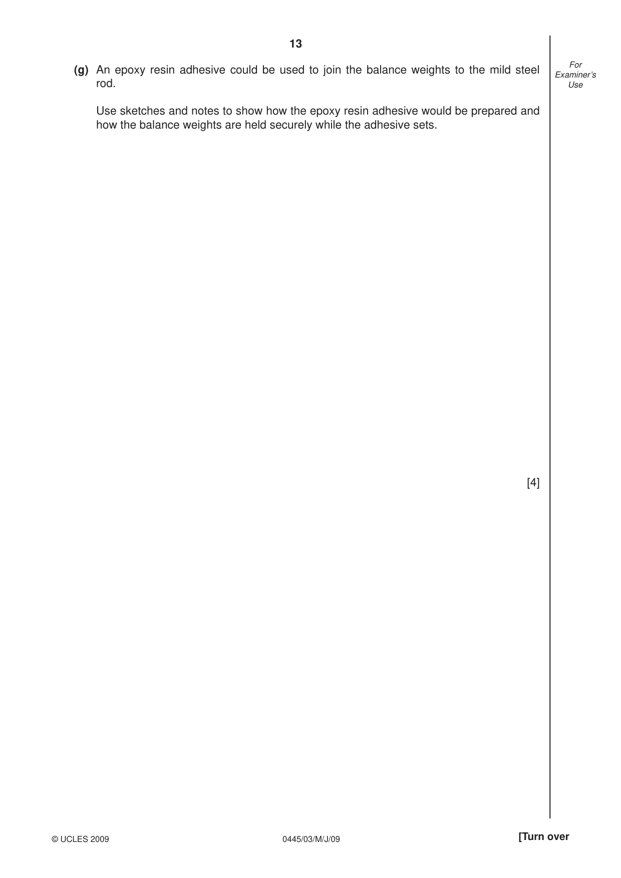 Cambridge IGCSE Design and Technology 0445 2009 May/June Paper 3 · Variant 1 question paper, page 13 of 20