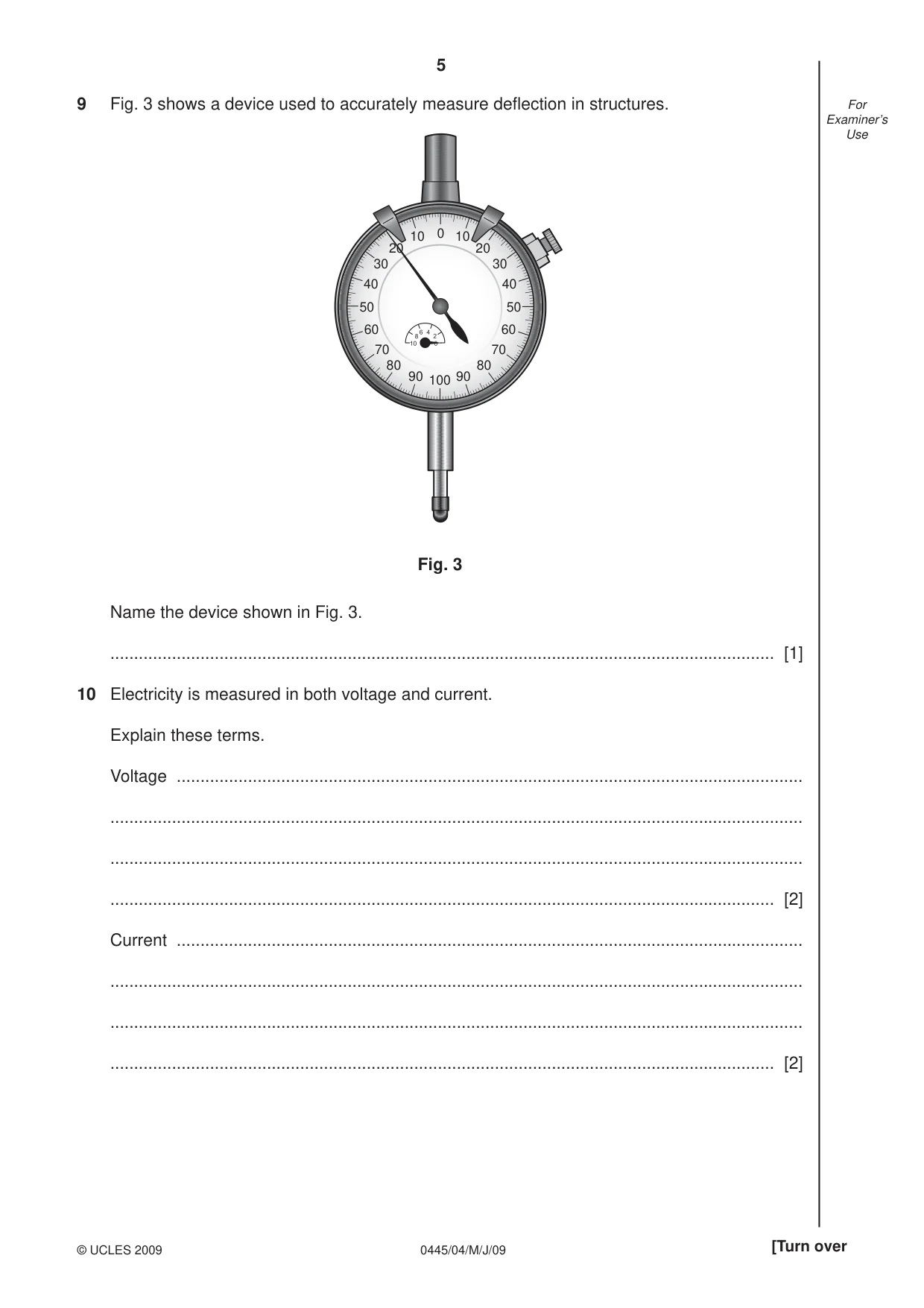 Cambridge IGCSE Design and Technology 0445 2009 May/June Paper 4 · Variant 1 question paper, page 5 of 16