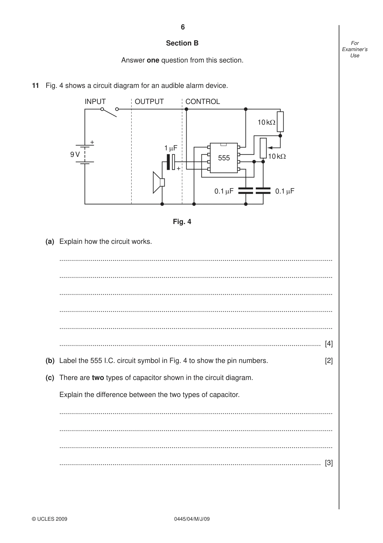 Cambridge IGCSE Design and Technology 0445 2009 May/June Paper 4 · Variant 1 question paper, page 6 of 16
