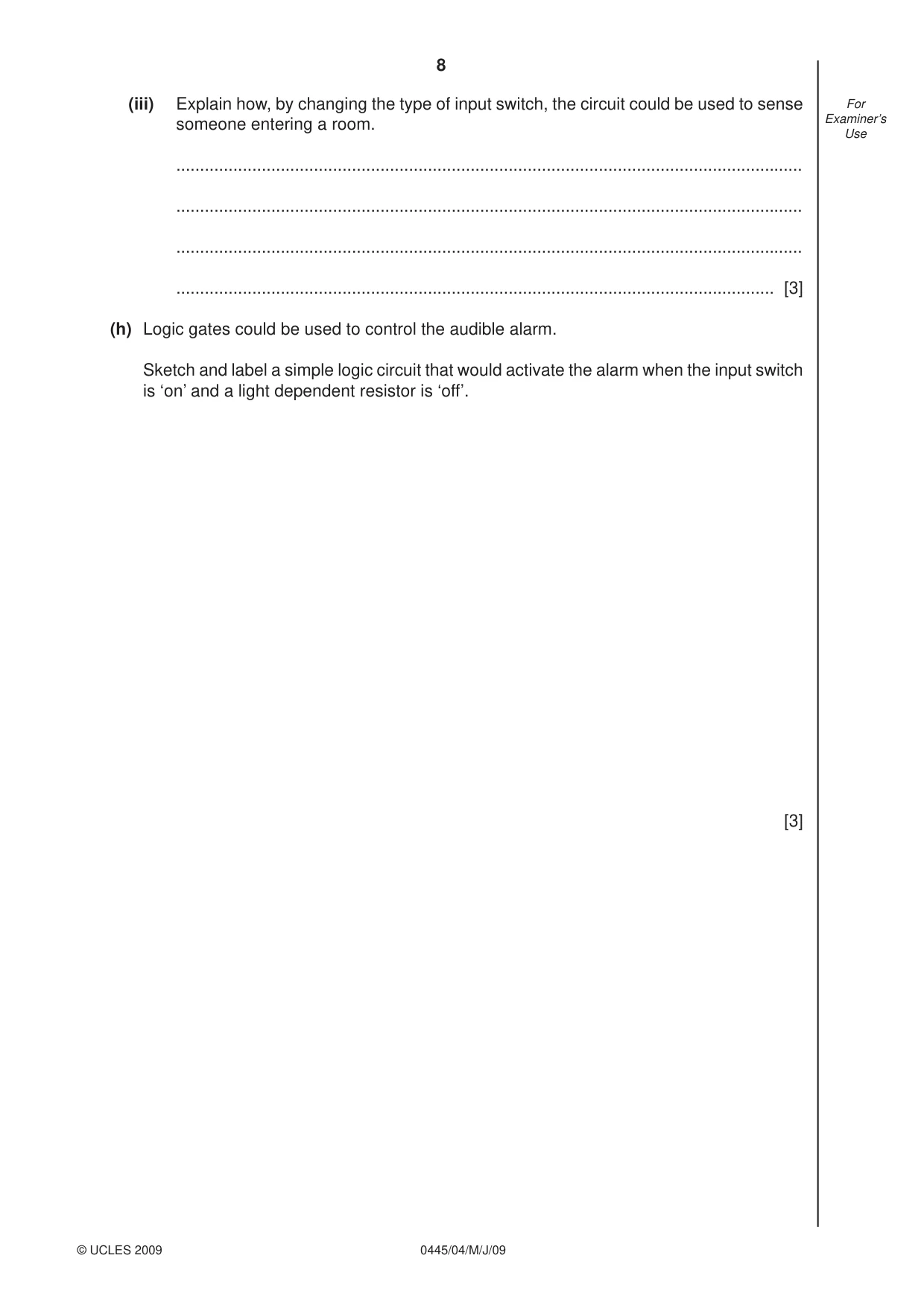 Cambridge IGCSE Design and Technology 0445 2009 May/June Paper 4 · Variant 1 question paper, page 8 of 16
