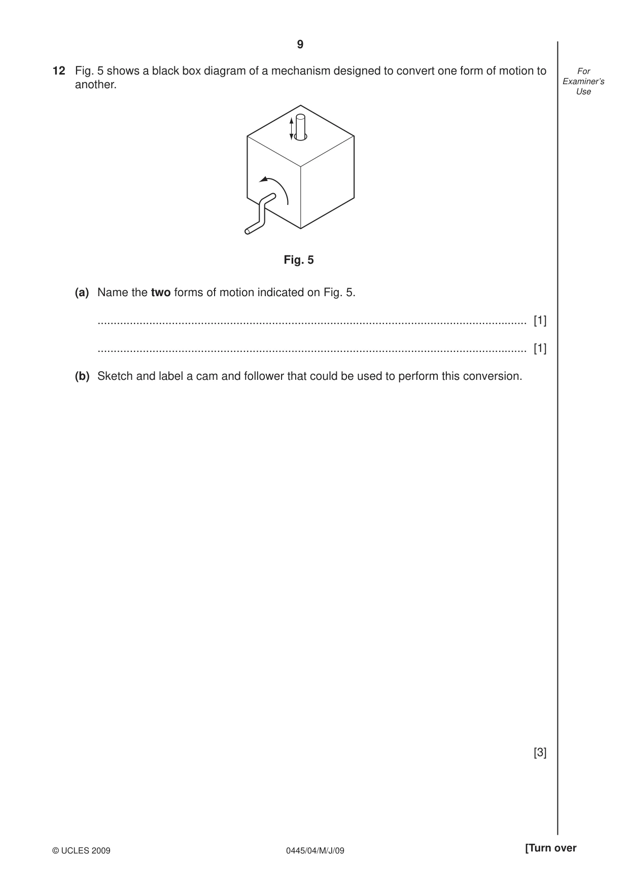 Cambridge IGCSE Design and Technology 0445 2009 May/June Paper 4 · Variant 1 question paper, page 9 of 16