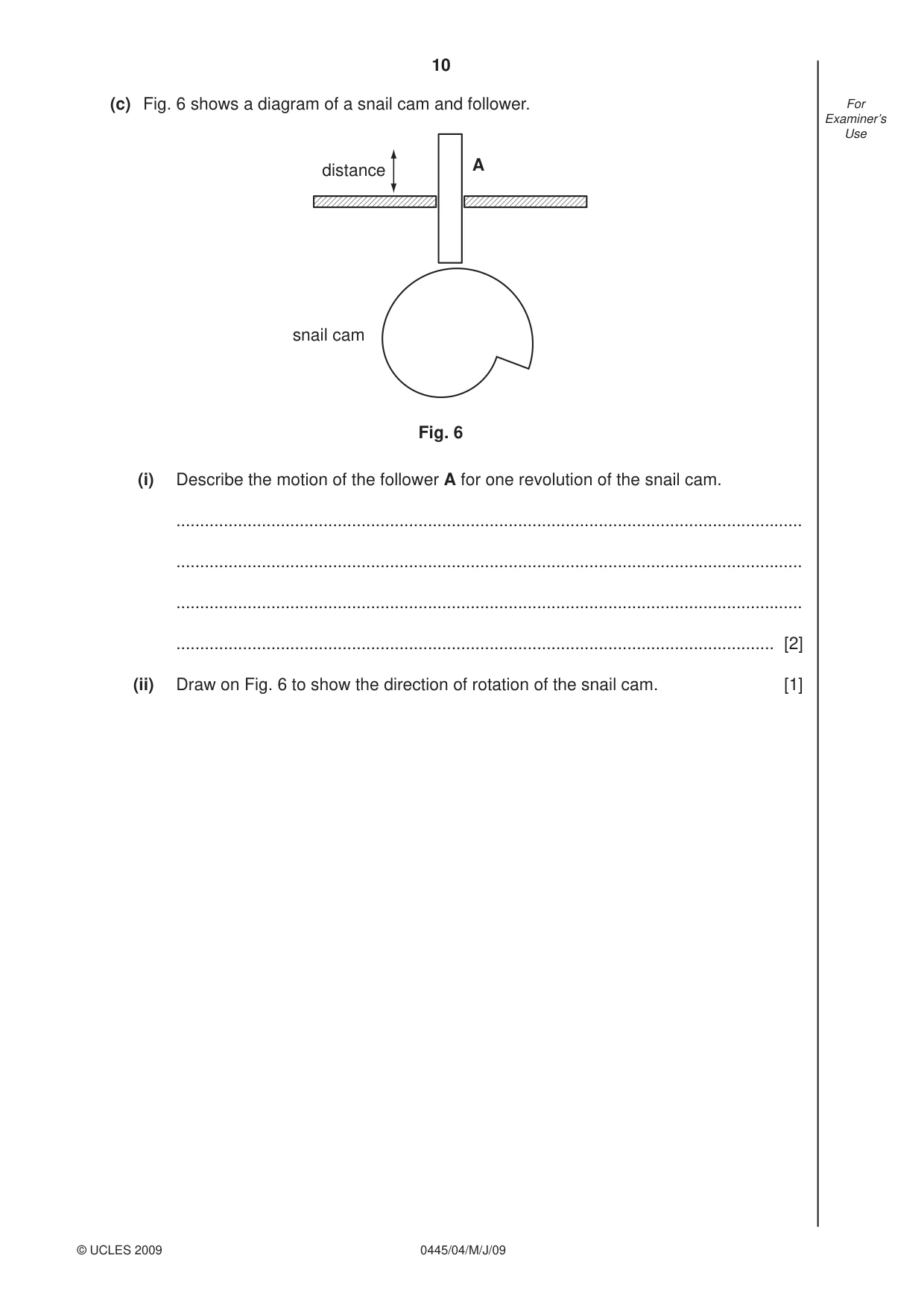 Cambridge IGCSE Design and Technology 0445 2009 May/June Paper 4 · Variant 1 question paper, page 10 of 16