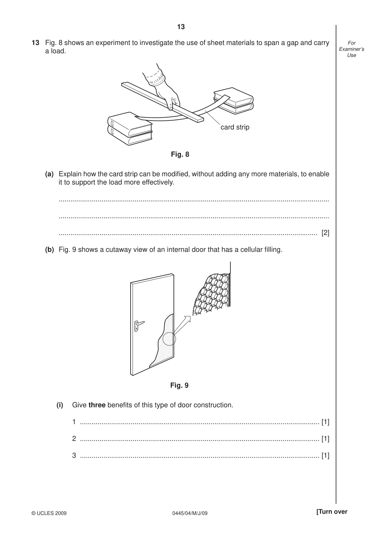 Cambridge IGCSE Design and Technology 0445 2009 May/June Paper 4 · Variant 1 question paper, page 13 of 16