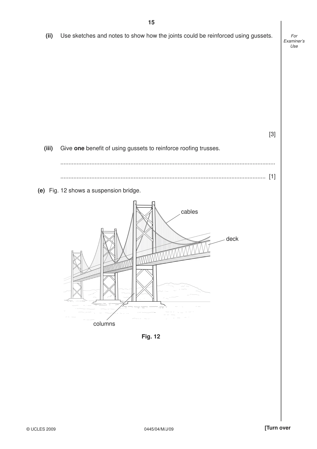 Cambridge IGCSE Design and Technology 0445 2009 May/June Paper 4 · Variant 1 question paper, page 15 of 16