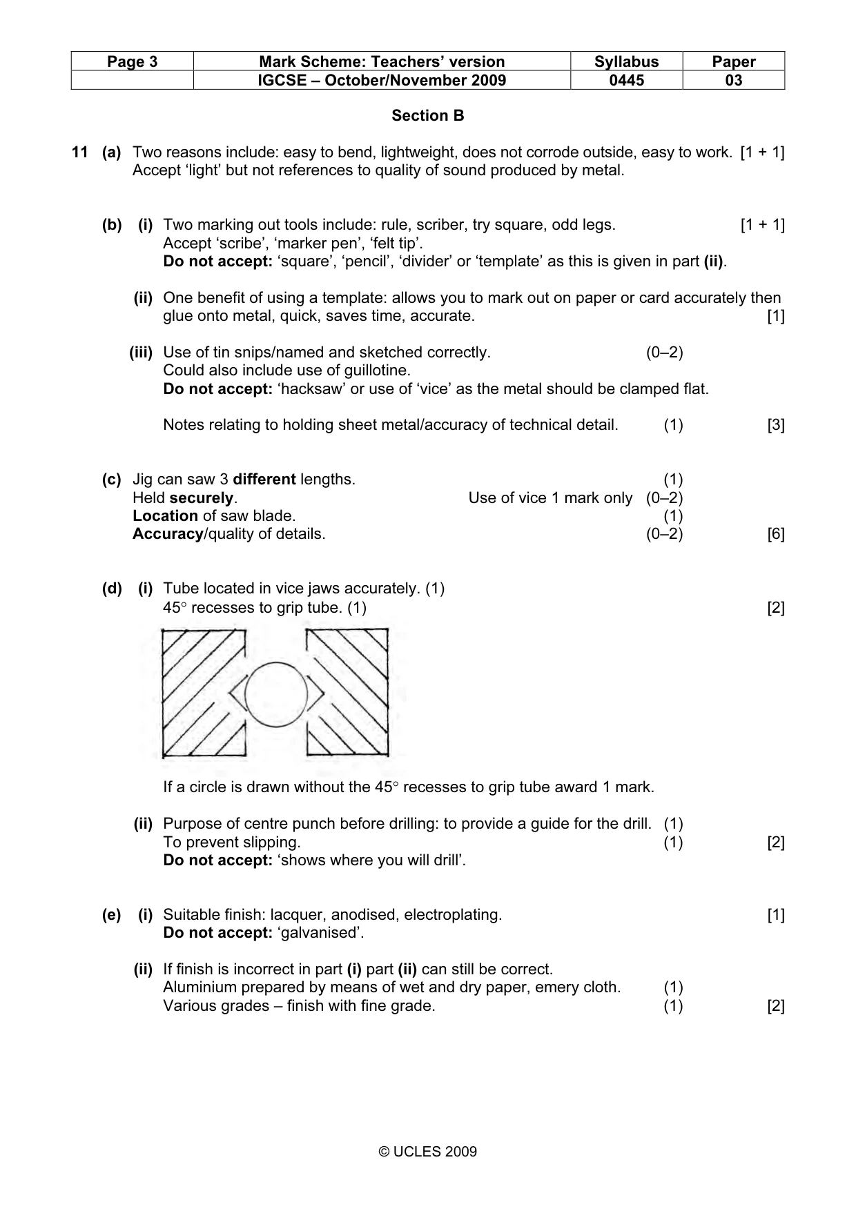 Mark scheme, page 3 of 6