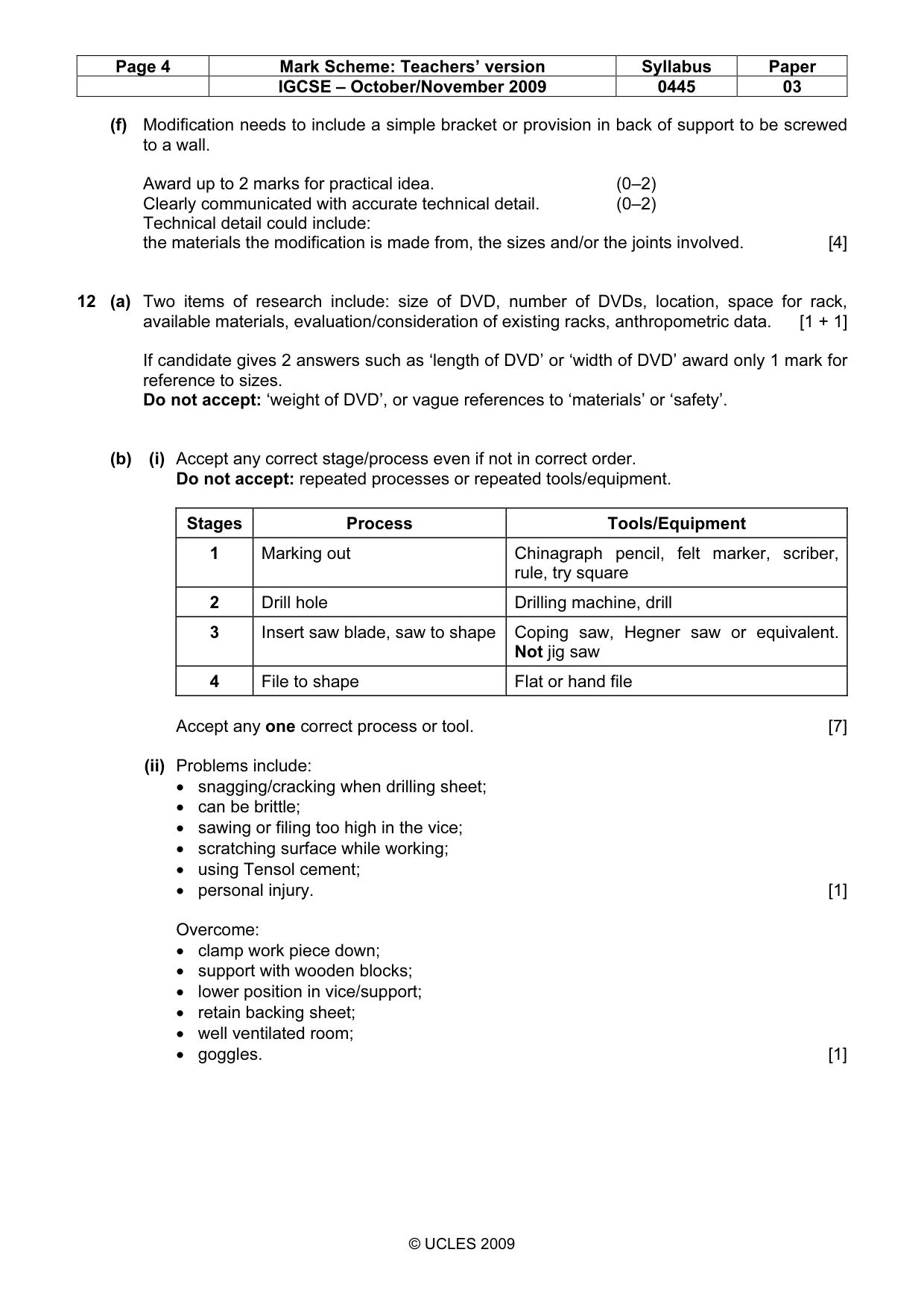 Mark scheme, page 4 of 6