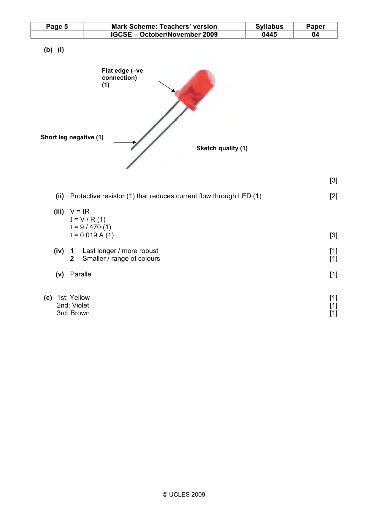 Mark scheme, page 5 of 8