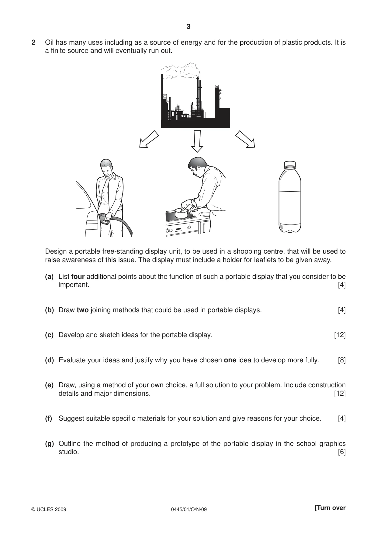 Cambridge IGCSE Design and Technology 0445 2009 Oct/Nov Paper 1 · Variant 1 question paper, page 3 of 4