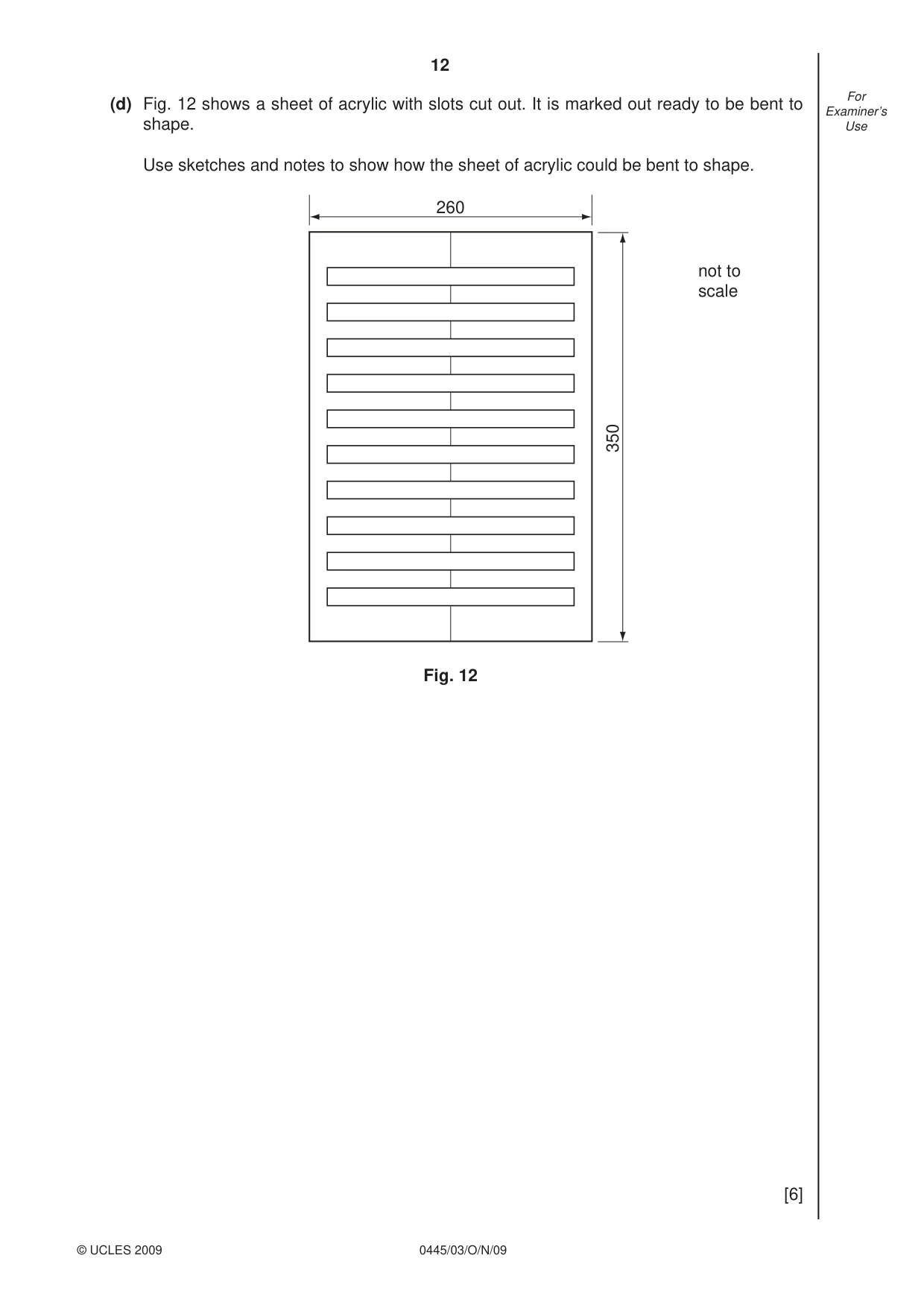 Cambridge IGCSE Design and Technology 0445 2009 Oct/Nov Paper 3 · Variant 1 question paper, page 12 of 20