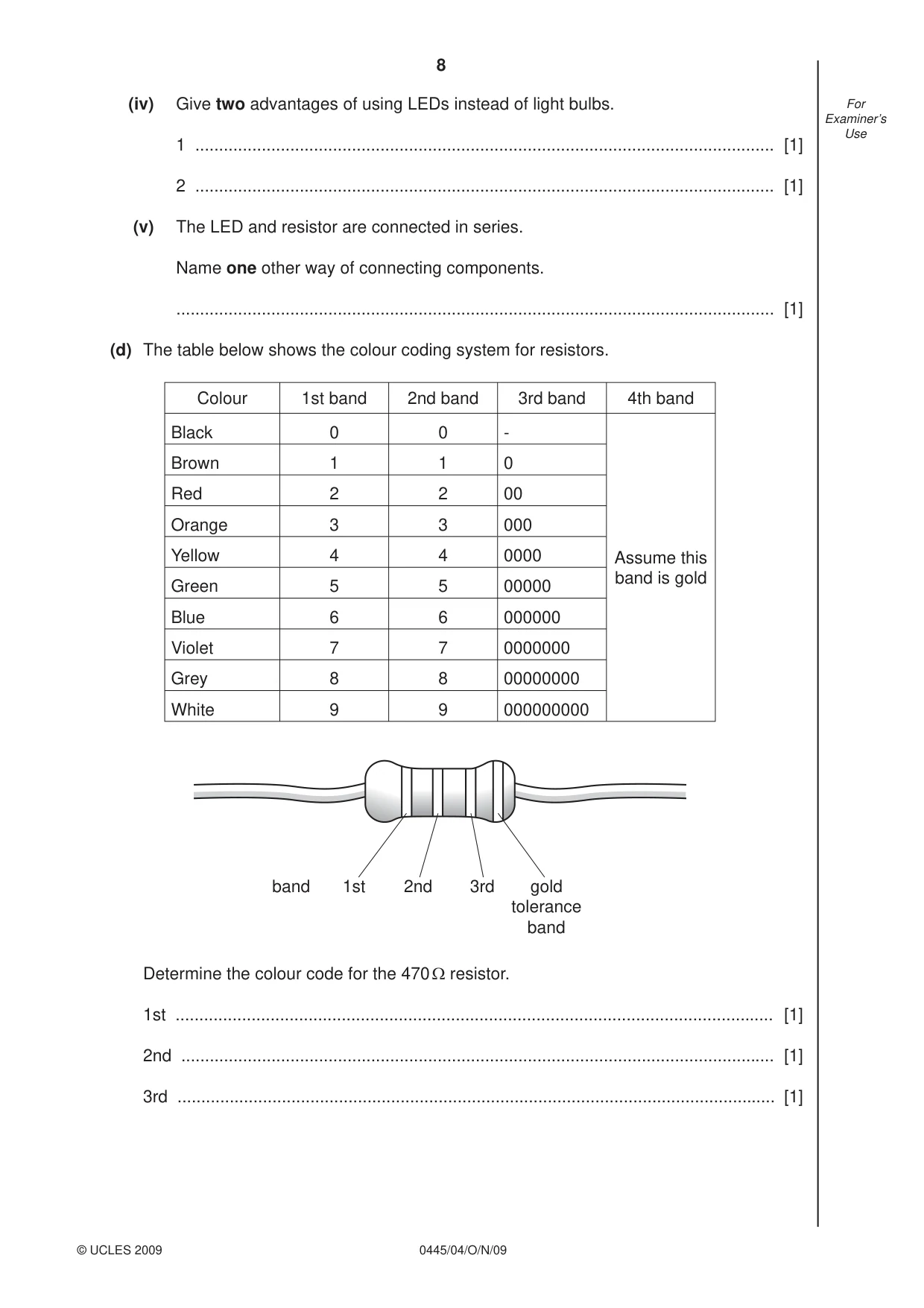Cambridge IGCSE Design and Technology 0445 2009 Oct/Nov Paper 4 · Variant 1 question paper, page 8 of 16