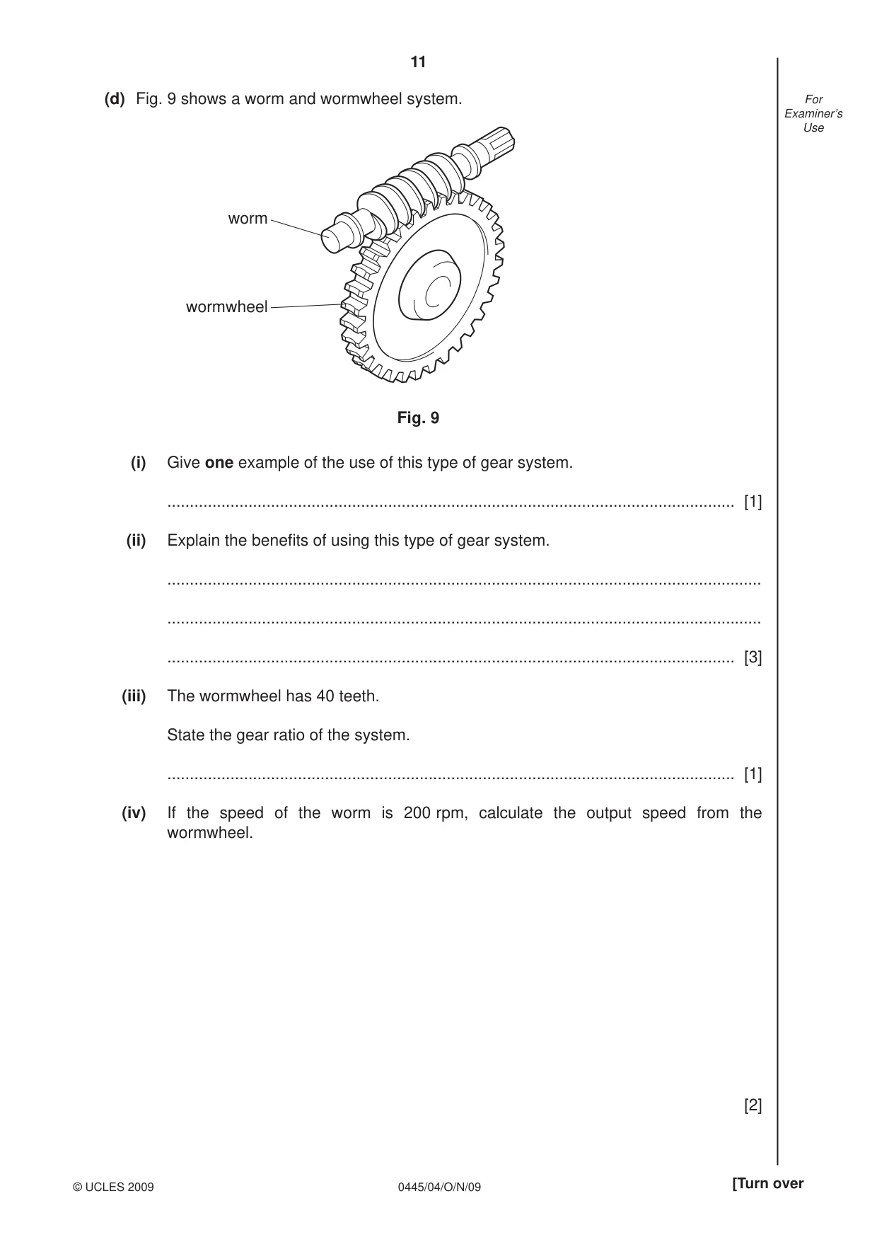 Cambridge IGCSE Design and Technology 0445 2009 Oct/Nov Paper 4 · Variant 1 question paper, page 11 of 16