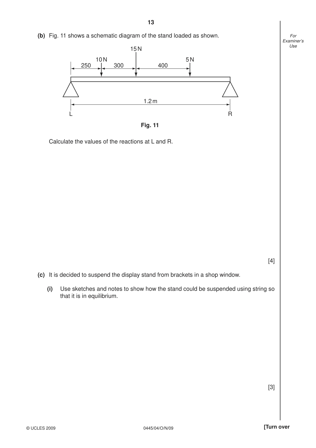 Cambridge IGCSE Design and Technology 0445 2009 Oct/Nov Paper 4 · Variant 1 question paper, page 13 of 16