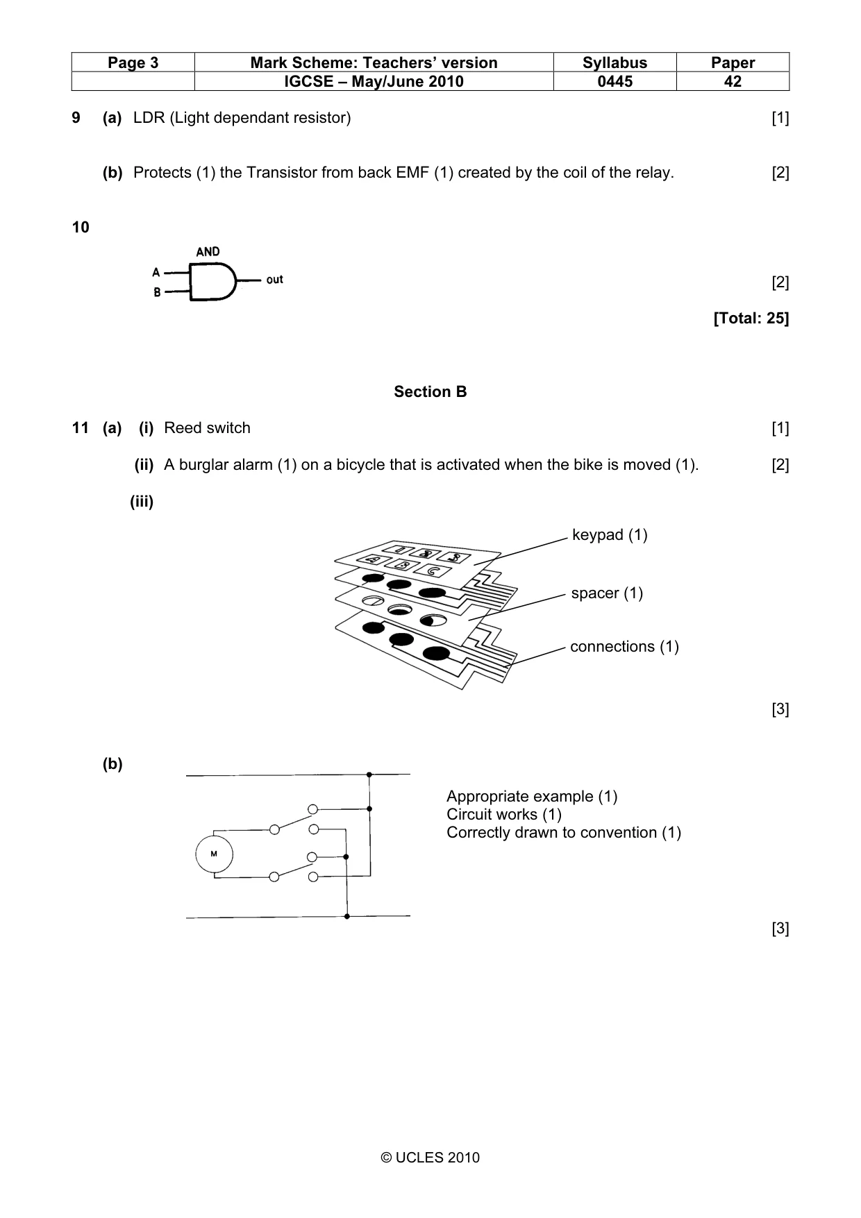 Mark scheme, page 3 of 7