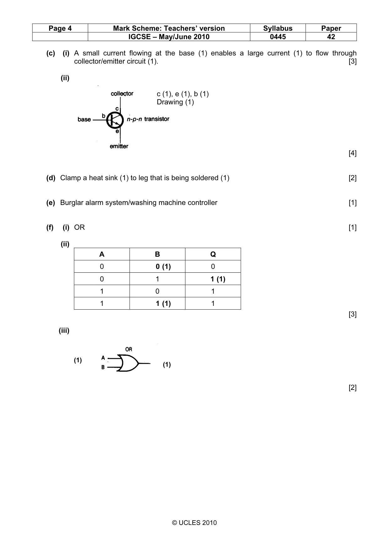 Mark scheme, page 4 of 7