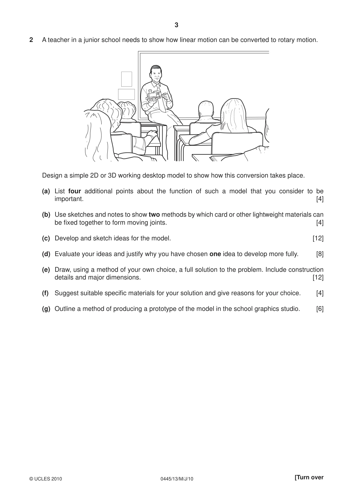 Cambridge IGCSE Design and Technology 0445 2010 May/June Paper 1 · Variant 3 question paper, page 3 of 4