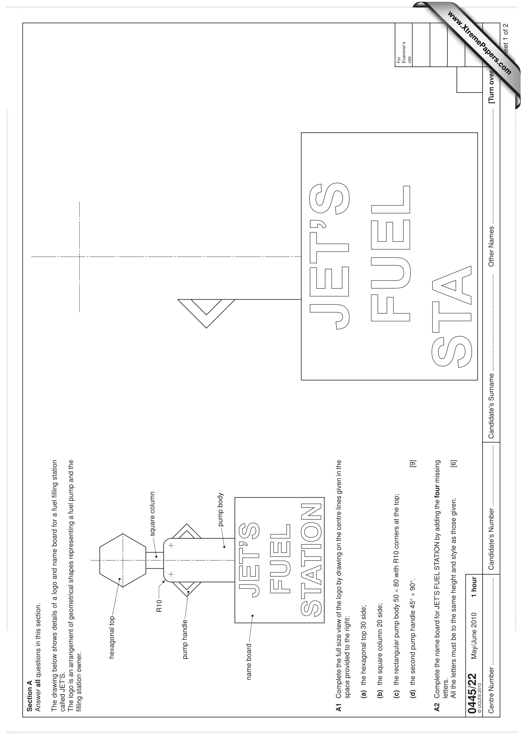 Cambridge IGCSE Design and Technology 0445 2010 May/June Paper 2 · Variant 2 question paper, page 1 of 4