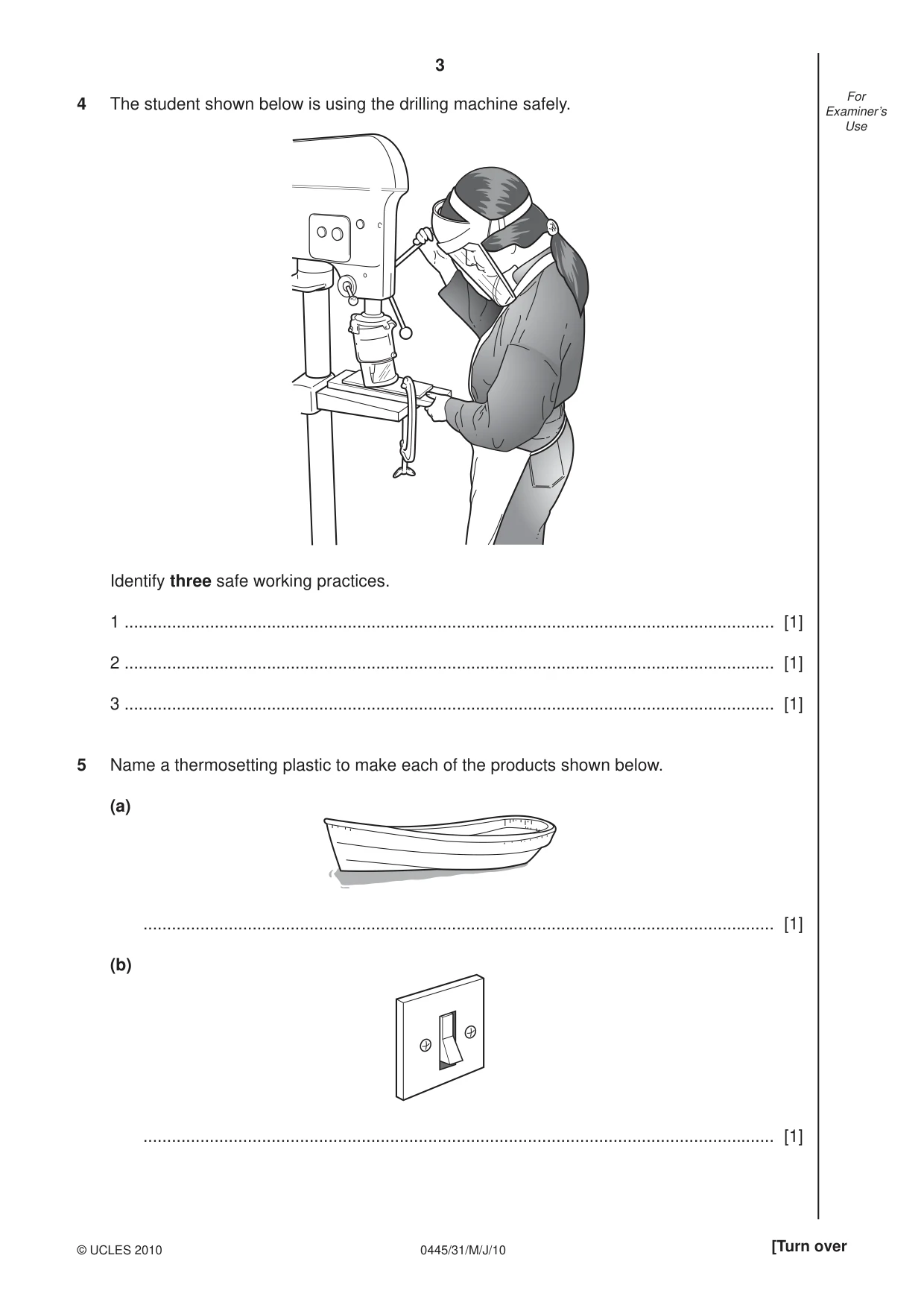 Cambridge IGCSE Design and Technology 0445 2010 May/June Paper 3 · Variant 1 question paper, page 3 of 16