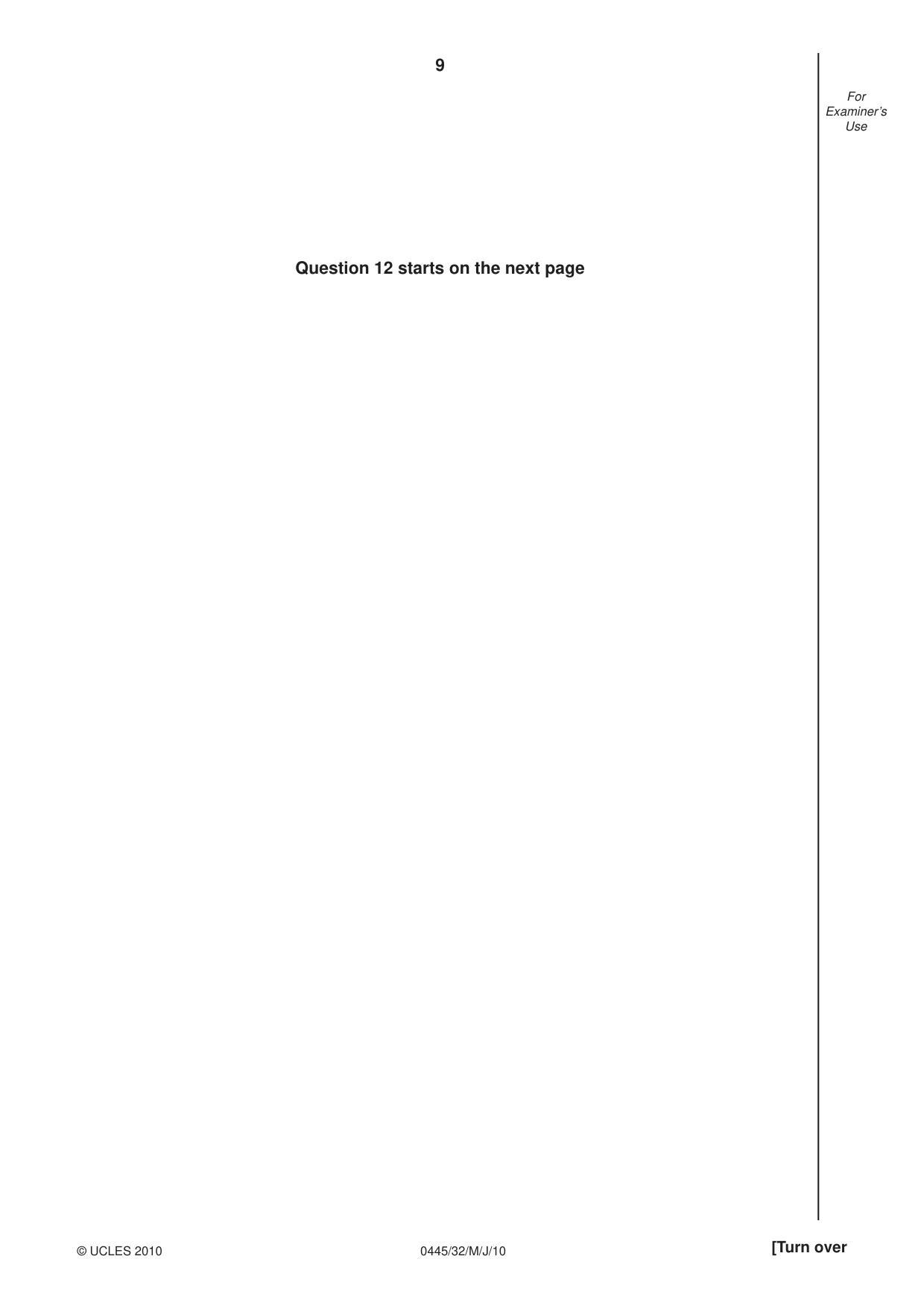 Cambridge IGCSE Design and Technology 0445 2010 May/June Paper 3 · Variant 2 question paper, page 9 of 16