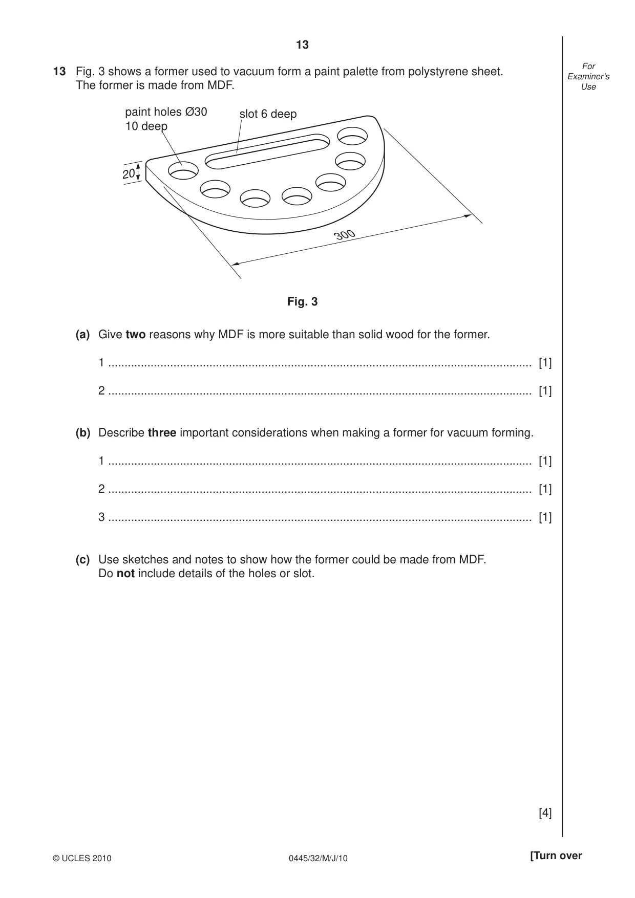 Cambridge IGCSE Design and Technology 0445 2010 May/June Paper 3 · Variant 2 question paper, page 13 of 16