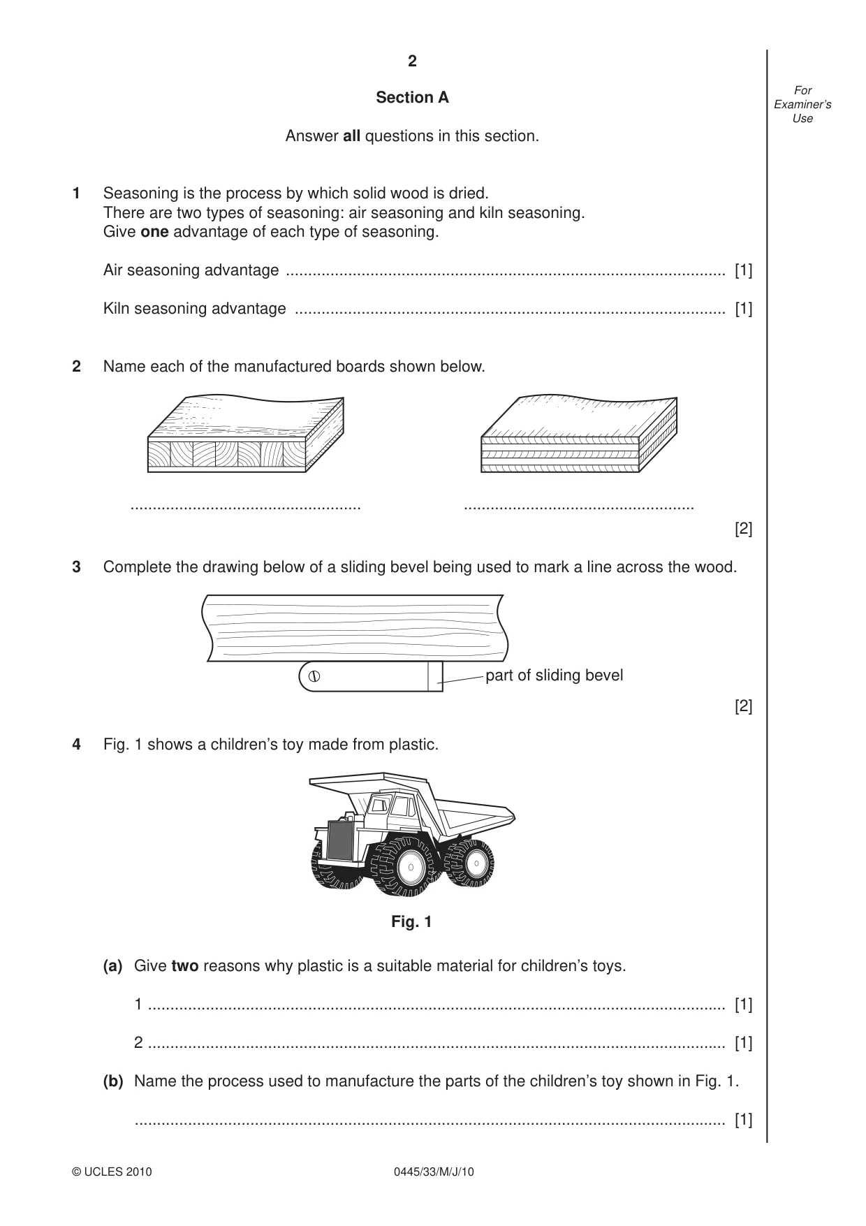 Cambridge IGCSE Design and Technology 0445 2010 May/June Paper 3 · Variant 3 question paper, page 2 of 16