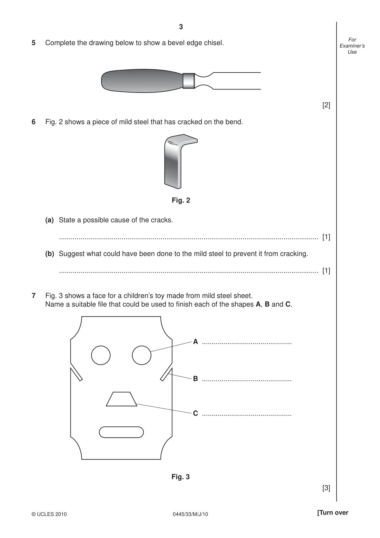 Cambridge IGCSE Design and Technology 0445 2010 May/June Paper 3 · Variant 3 question paper, page 3 of 16