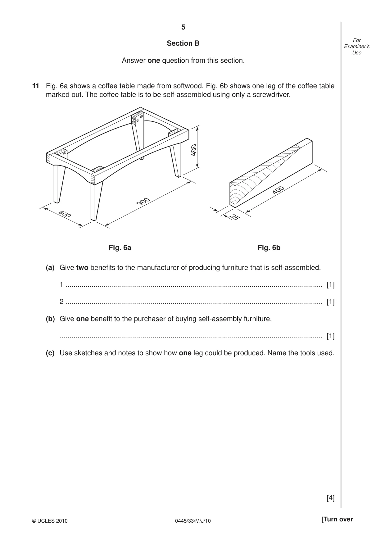 Cambridge IGCSE Design and Technology 0445 2010 May/June Paper 3 · Variant 3 question paper, page 5 of 16